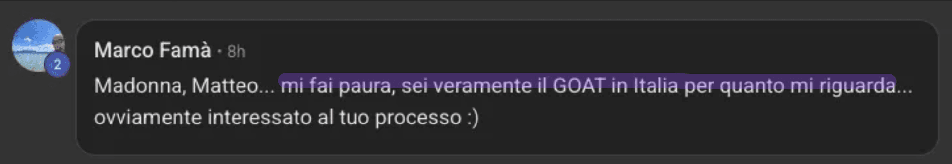 Marco Famà - Sei veramente il GOAT in Italia