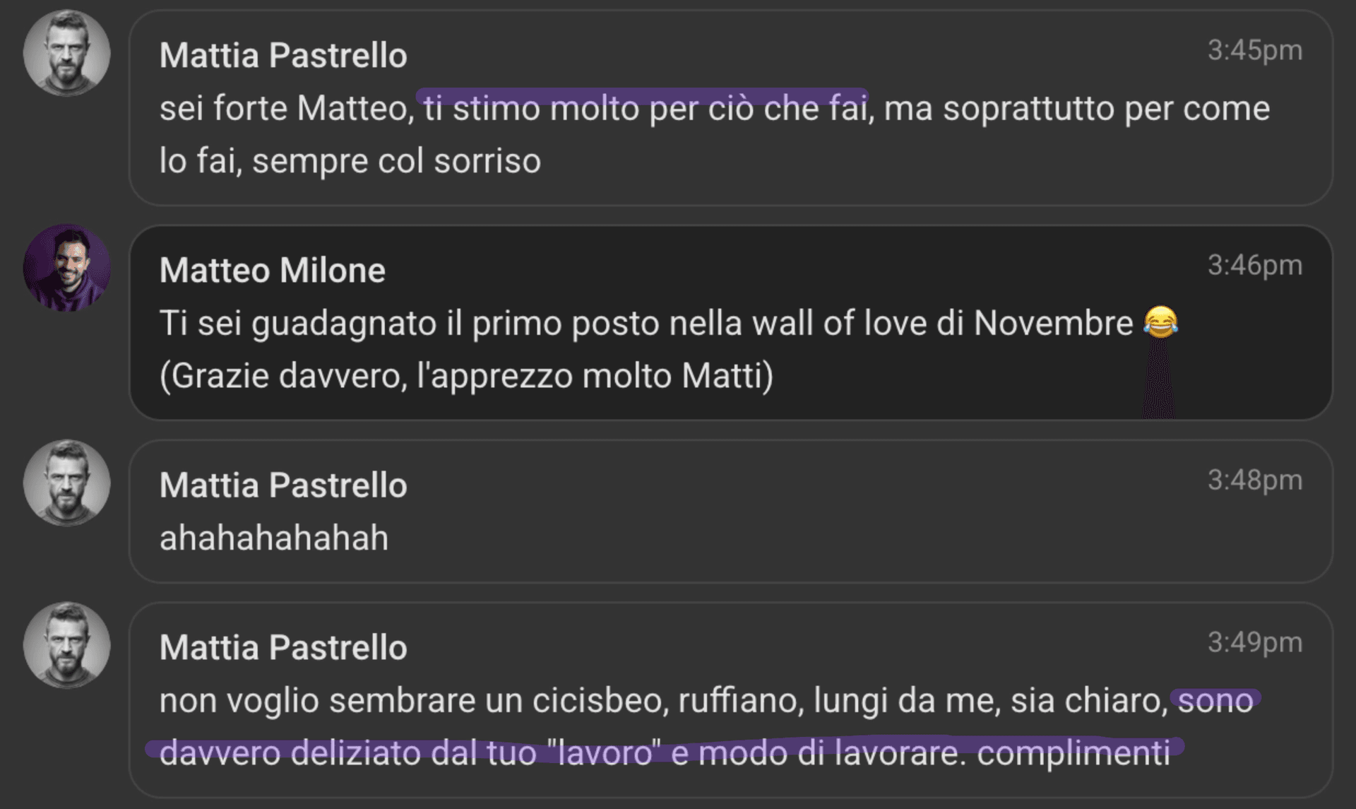 Mattia Pastrello - Sono davvero deliziato dal tuo lavoro