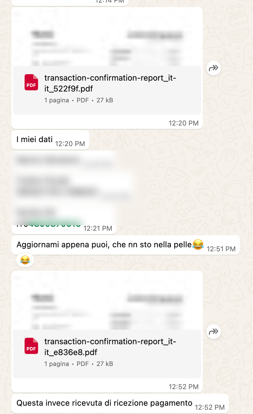 Ricevuta di pagamento per iniziare il percorso di accelerazione Scalers